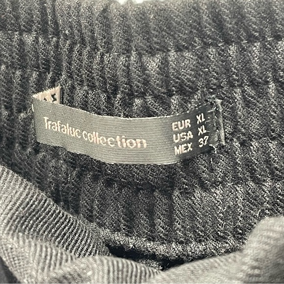 Zara TRAFALUC Black Wide Legged Tie Waist High Rise Cropped Pants Size XL - Picture 4 of 5